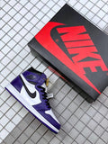 Air Jordan 1 High OG Court Sneakers in Purple 555088-500 - product image from the listing.
