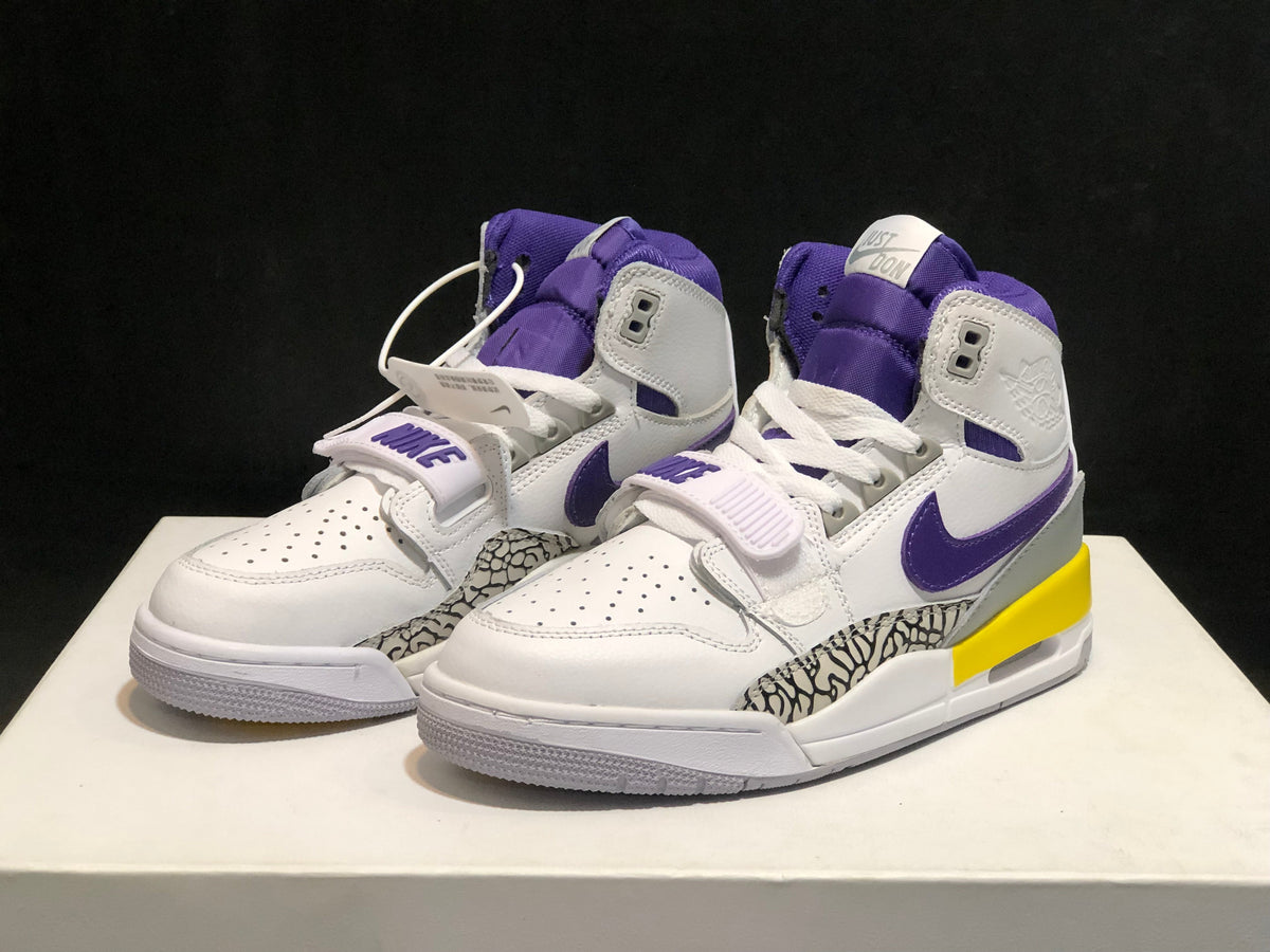 Air Jordan Legacy 312 Lakers White Purple Sneakers AT4040-157 - product image from the listing.
