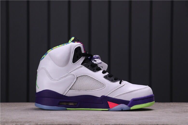 Air Jordan 5 Alternate Bel-Air Sneakers in White Purple DB3335-100 - product image from the listing.