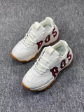 White Letter Graphic Lace-Up Trainers with Gum Outsole - product image from the listing.