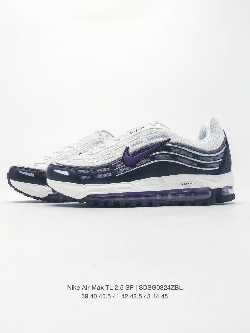 Nike Air Max TL 2.5 SP Sneakers in White Purple SDSG0324ZBL - product image from the listing.
