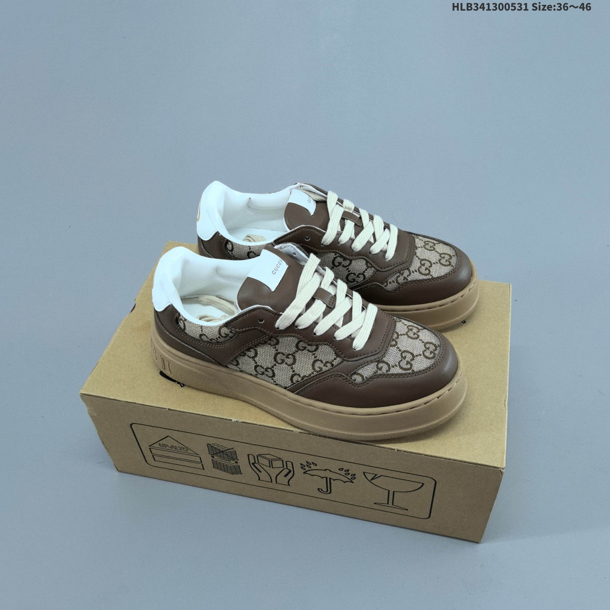 Gucci Chunky B Low-Cut Sneakers, Style 675619 5ZXCO 9580 - product image from the listing.