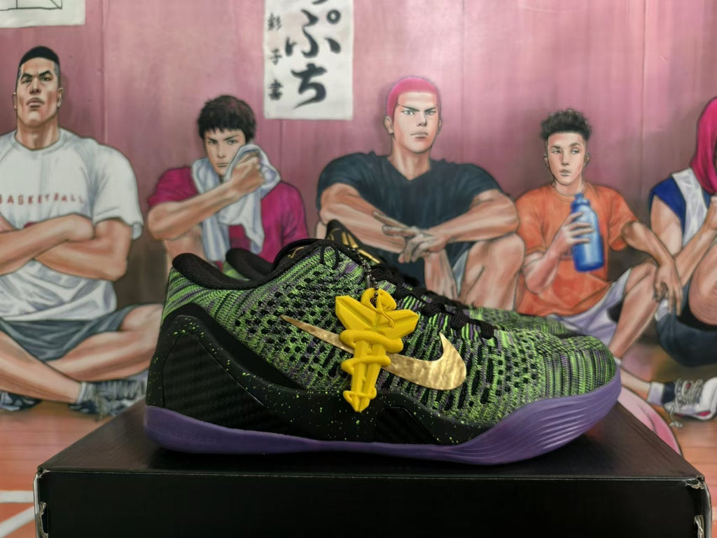 Nike Kobe 11 Mamba Day Basketball Shoes in Black Green Purple - product image from the listing.