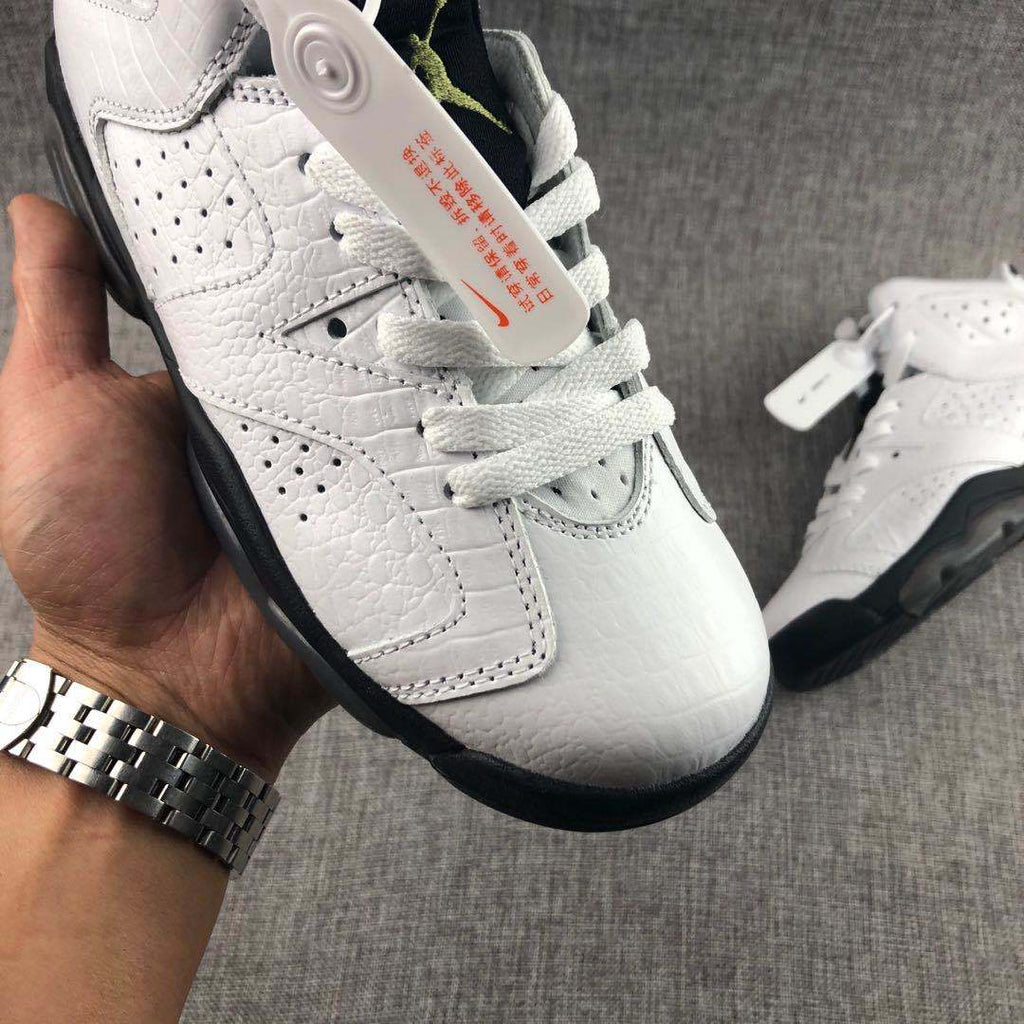 Air Jordan 6 Alligator White Black Sneakers - product image from the listing.