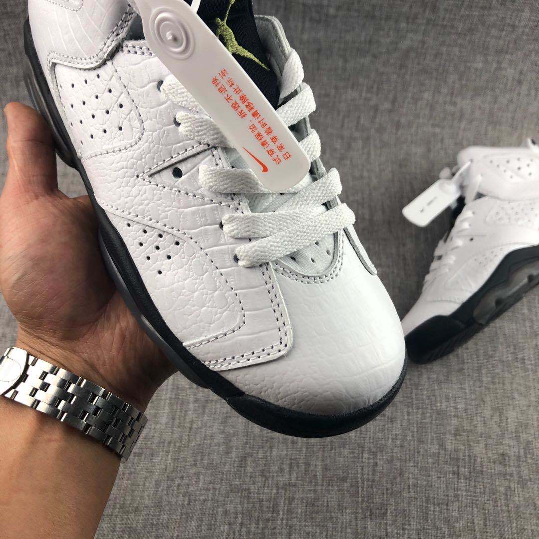 Air Jordan 6 Alligator White Black Sneakers - product image from the listing.