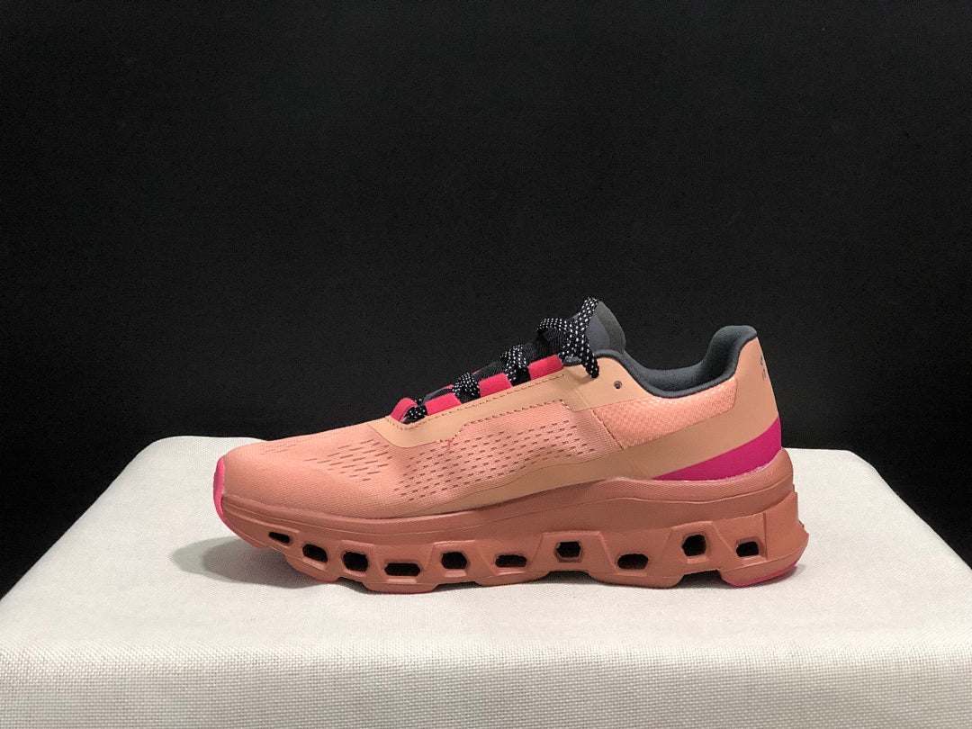 On Cloudmonster Running Sneakers in Pink - product image from the listing.