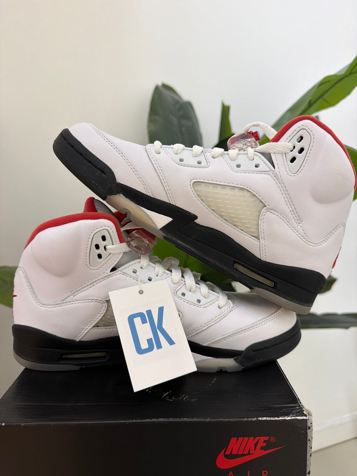 Fire Red Silver Tongue Jordan 5 (2020) - product image from the listing.