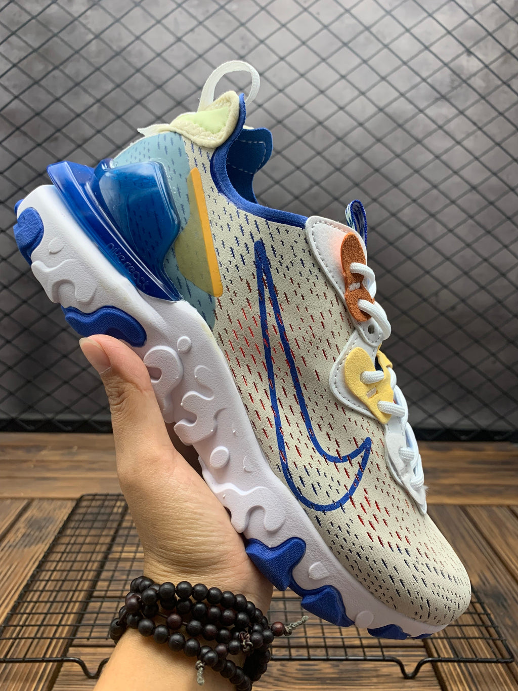 Nike React Vision Sneakers in Beige, in Blue and Orange - product image from the listing.