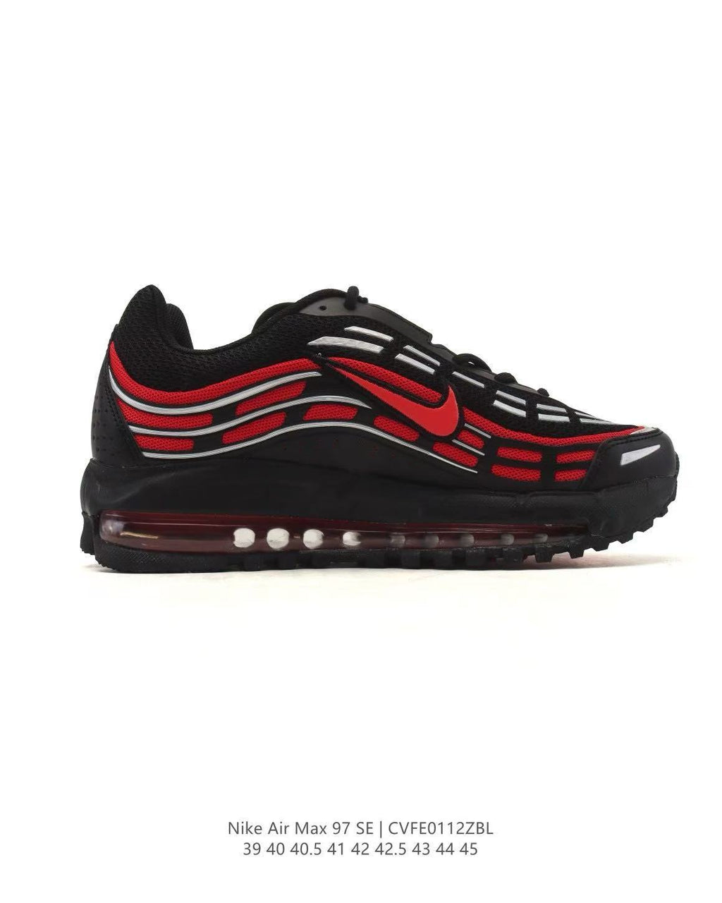 Nike Air Max 97 SE Sneakers in Black Red CVFE0112ZBL - product image from the listing.