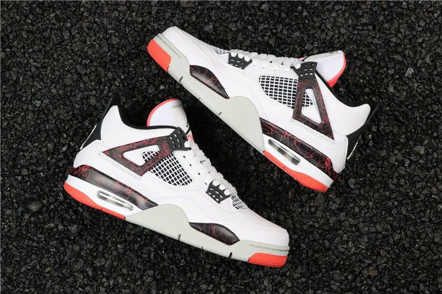 Air Jordan 4 Pale Citron Sneakers White Black Red - product image from the listing.