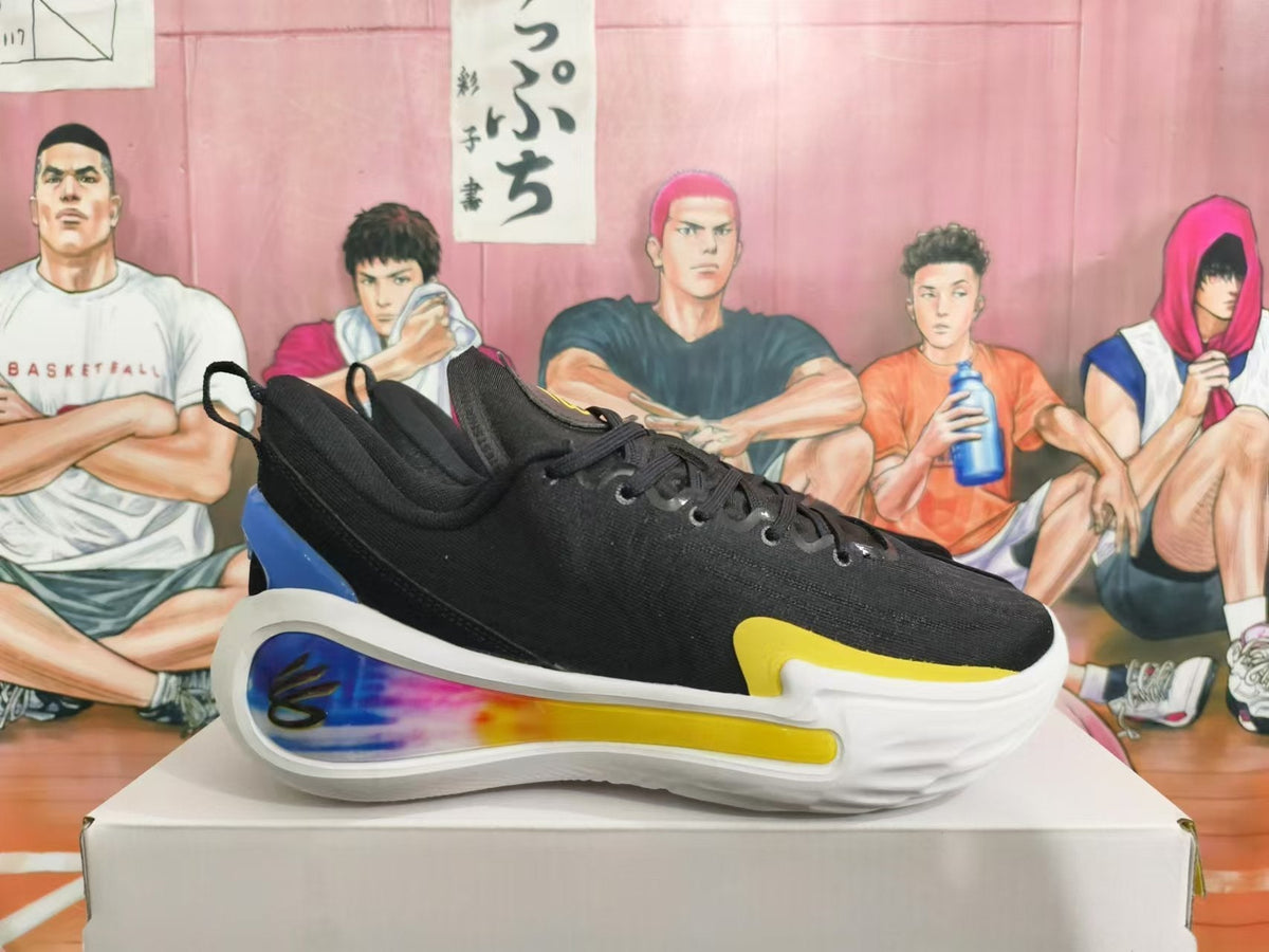 Nike Basketball Footwear in Black, Blue and Orange Gradient - product image from the listing.