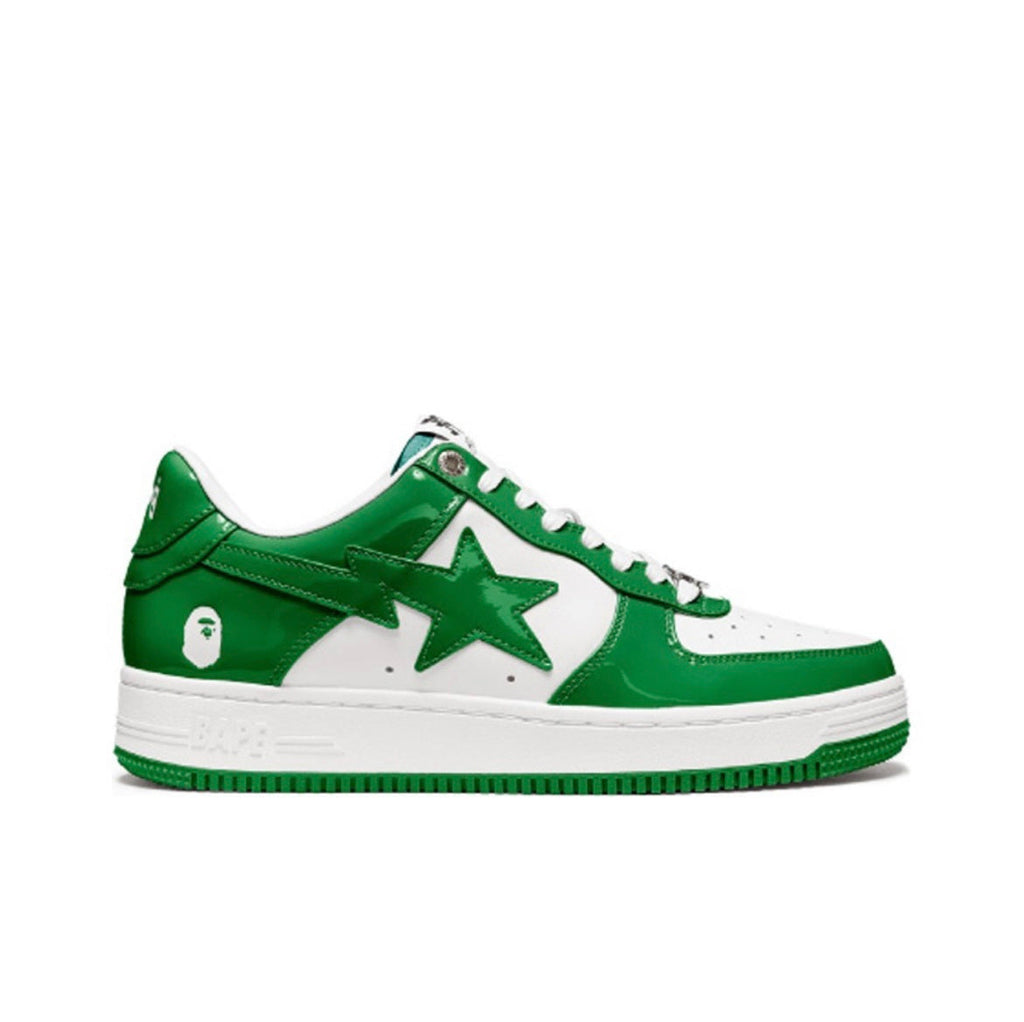 BAPE STA Low Trainers in Green and White 1H70-191-001 - product image from the listing.