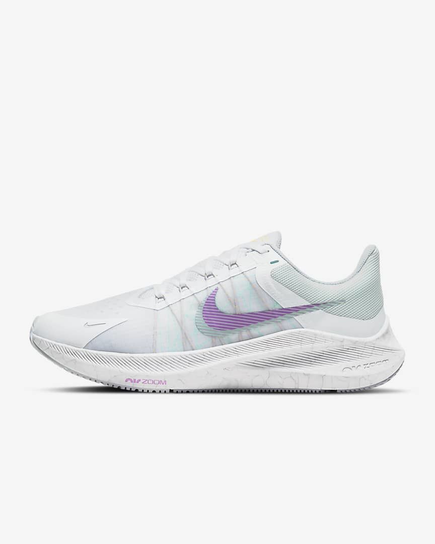 Nike Zoom Winflo 8 Running Shoes in White CW3421-102 - product image from the listing.