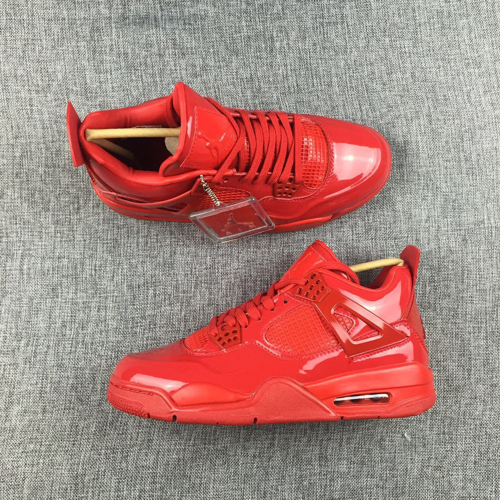 Air Jordan 4 Red Patent Leather Sneakers - product image from the listing.