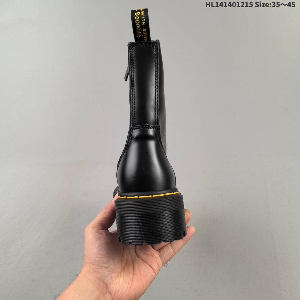 1057 Black Platform Lace-Up Boots by Dr. Martens - product image from the listing.