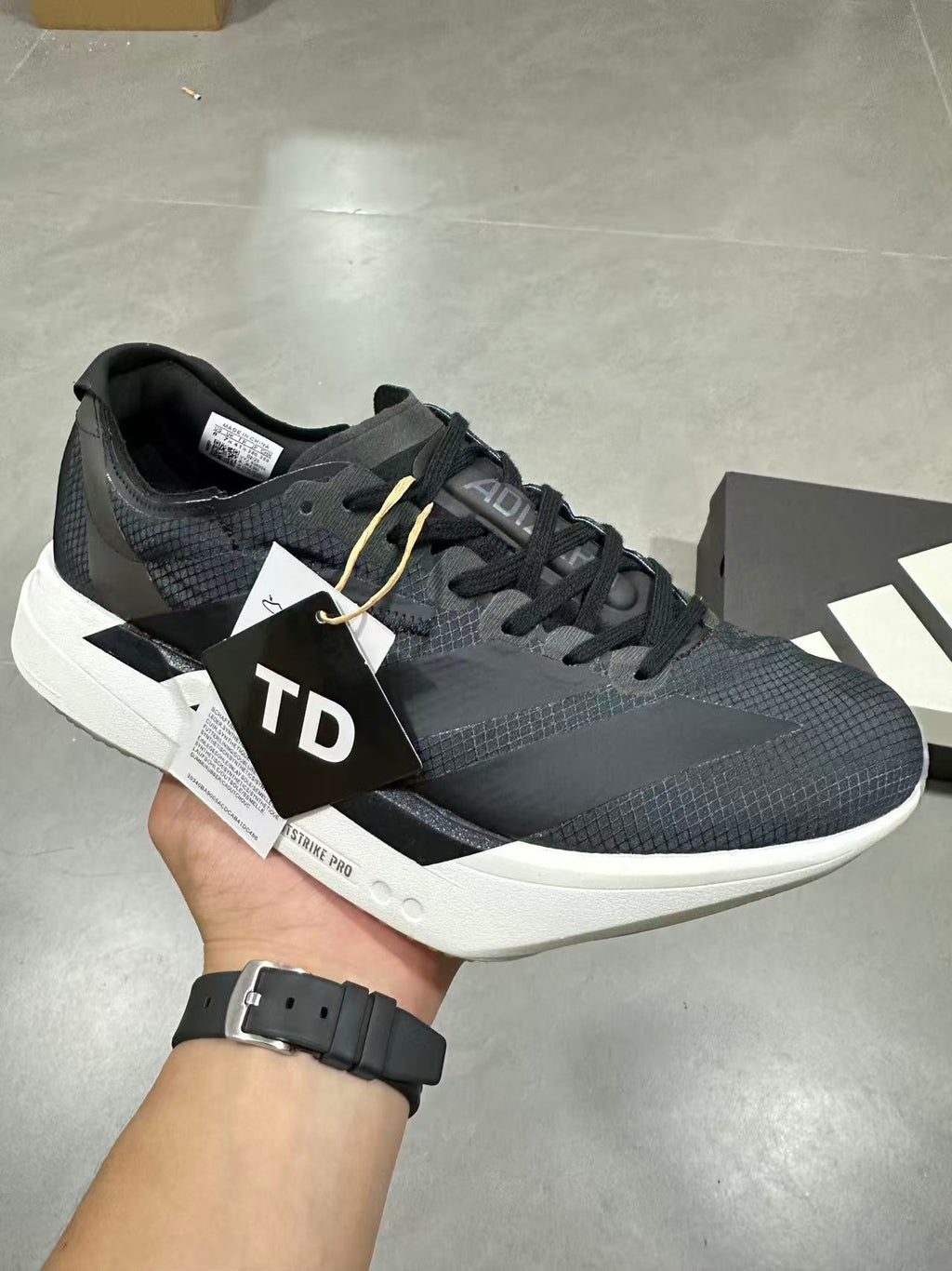 adidas Lightstrike Pro Running Shoes in Black Gray - product image from the listing.
