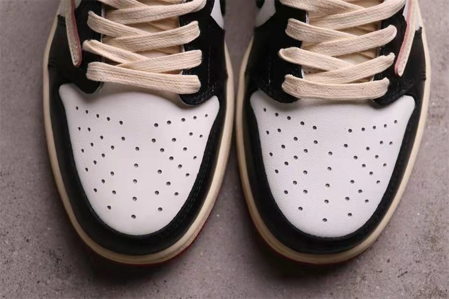 Air Jordan 1 Low White Black Red Sail Sneakers - product image from the listing.