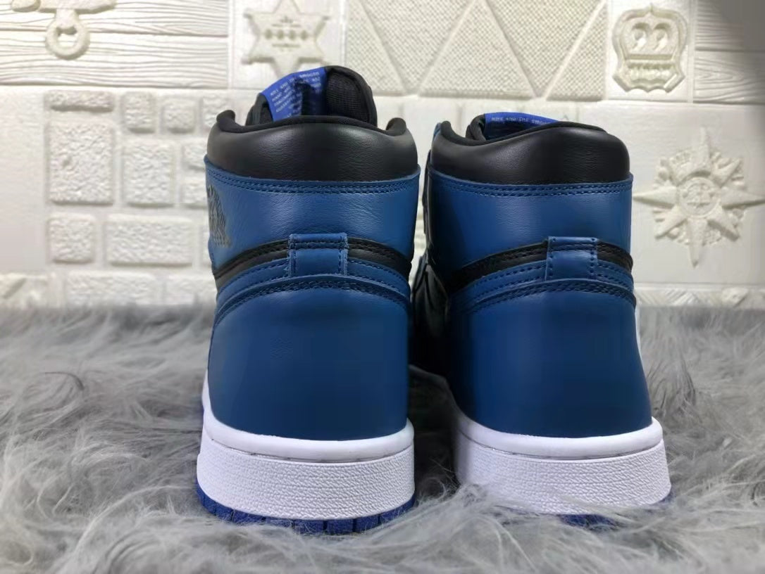 Jordan AJ1 High Sneakers in Black Blue 555088-404 - product image from the listing.