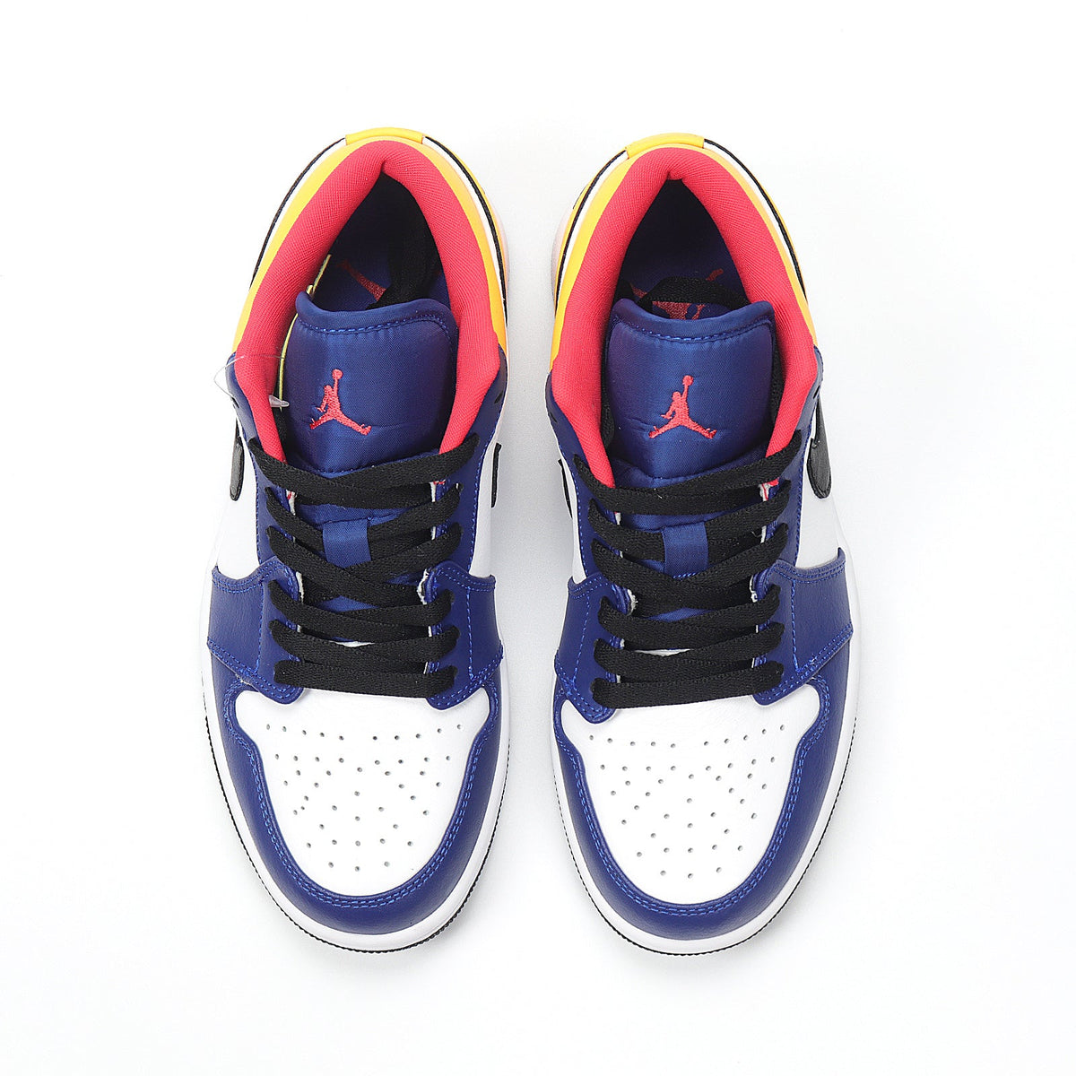 Jordan 1 Low Sneakers in Blue, in White and Yellow 553558-123 - product image from the listing.