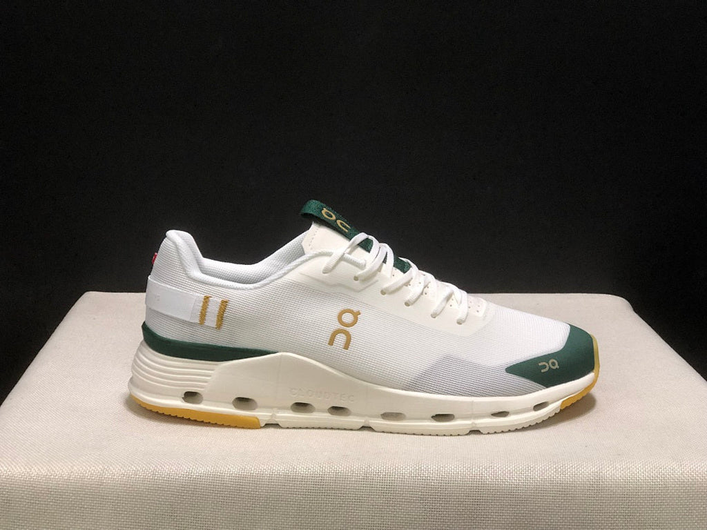White and Green On Cloudnova Form 2 Sneakers - product image from the listing.