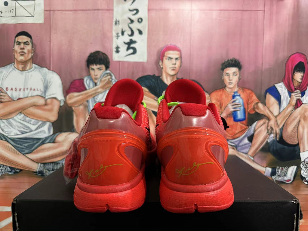 Nike Kobe 6 Protro Basketball Shoes in Red Green - product image from the listing.