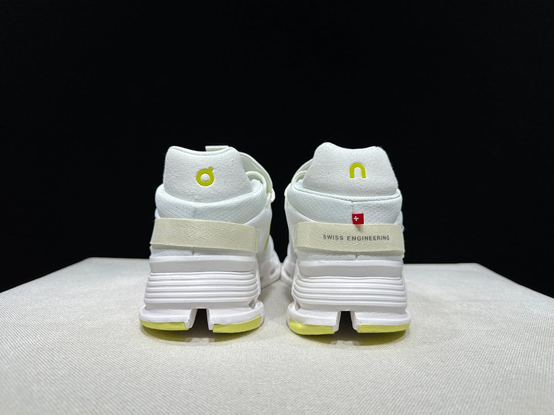 On Cloudnova 2 Sneakers in White and Lime - product image from the listing.