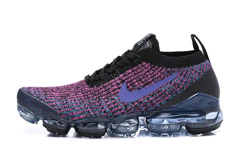 Nike Air VaporMax Flyknit 2 Sneakers in Black Purple Pink - product image from the listing.