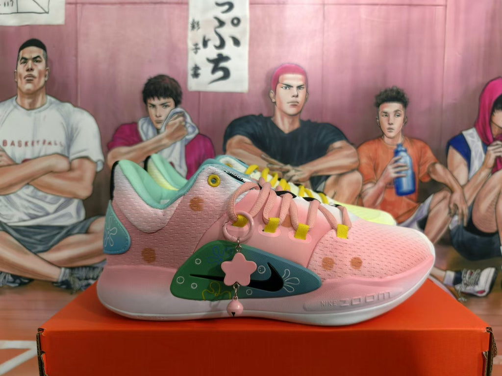 Pink and Yellow Nike Basketball Sneakers - product image from the listing.