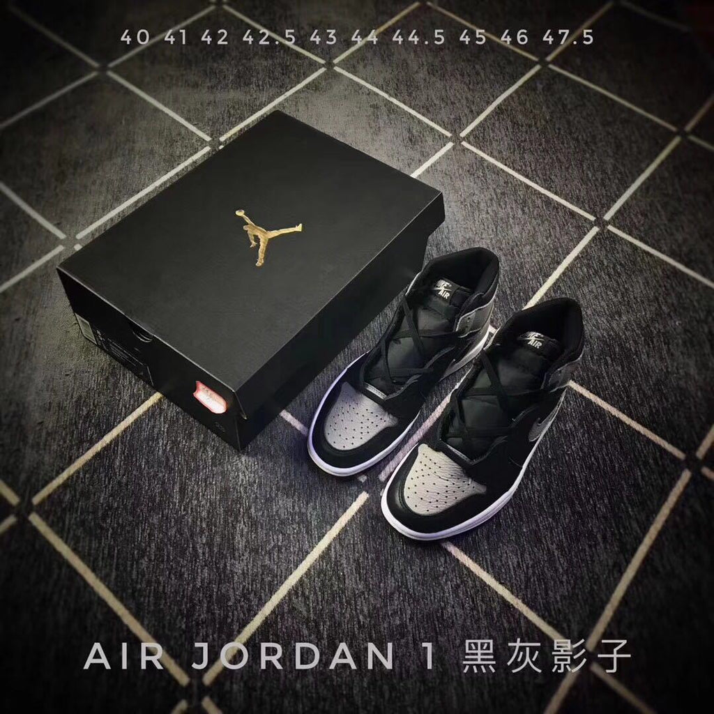 Air Jordan 1 High Shadow Sneakers in Black and Grey - product image from the listing.