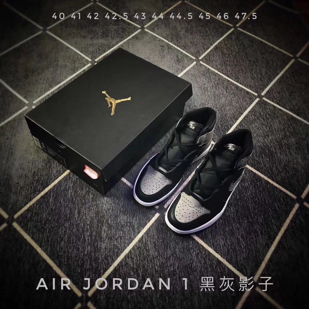 Air Jordan 1 High Shadow Sneakers in Black and Grey - product image from the listing.