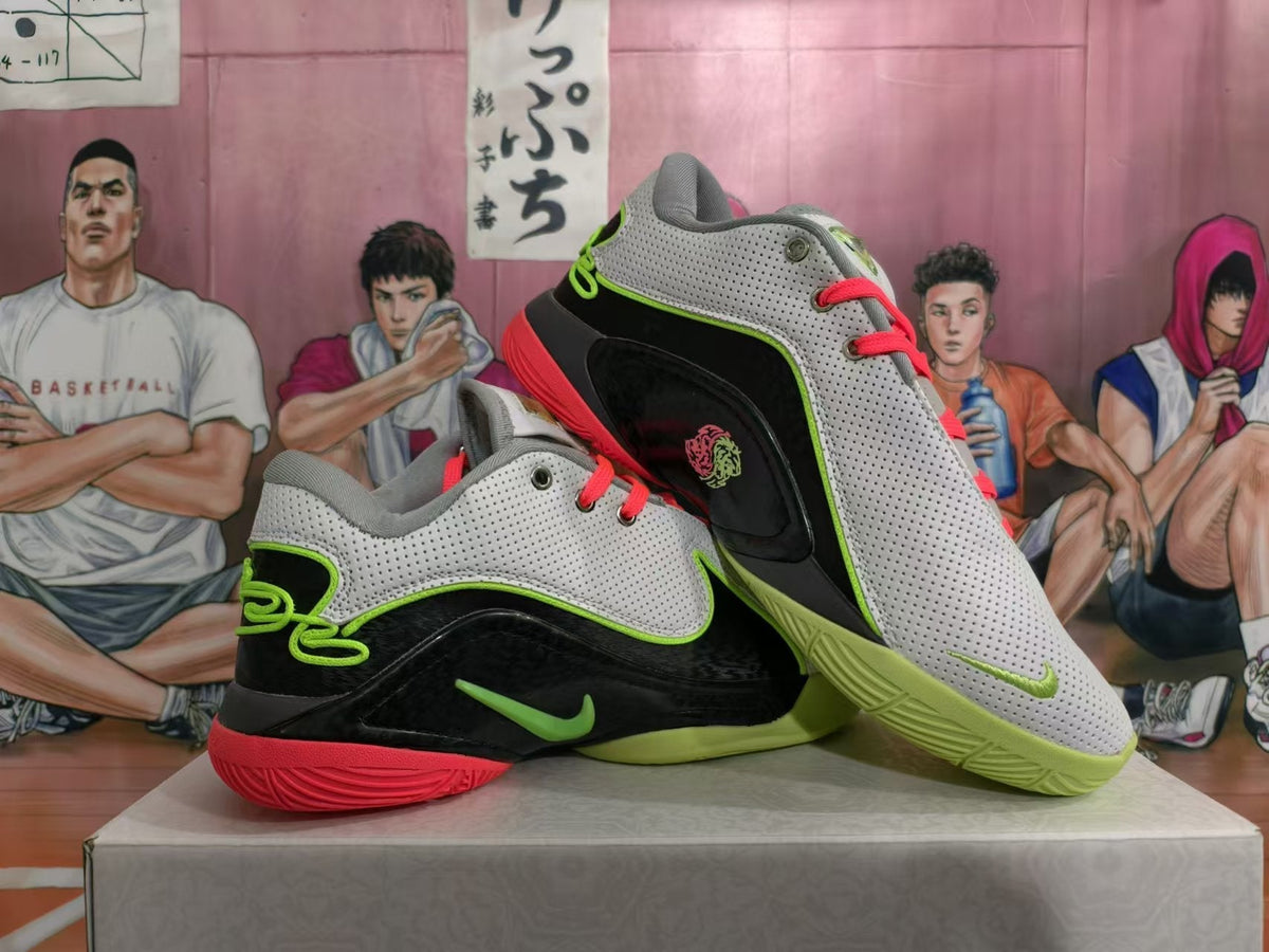Nike Zoom Freak 1 Basketball Shoes in Grey Black Green - product image from the listing.
