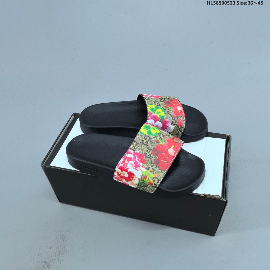 HL58500523 Monogram Slide Sandals by Gucci - product image from the listing.