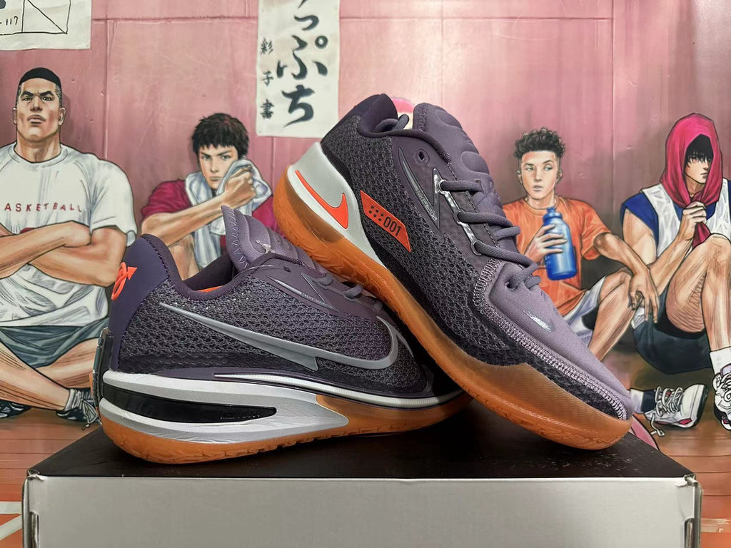 Purple and Orange Nike GT Cut 3 Basketball Shoes - product image from the listing.