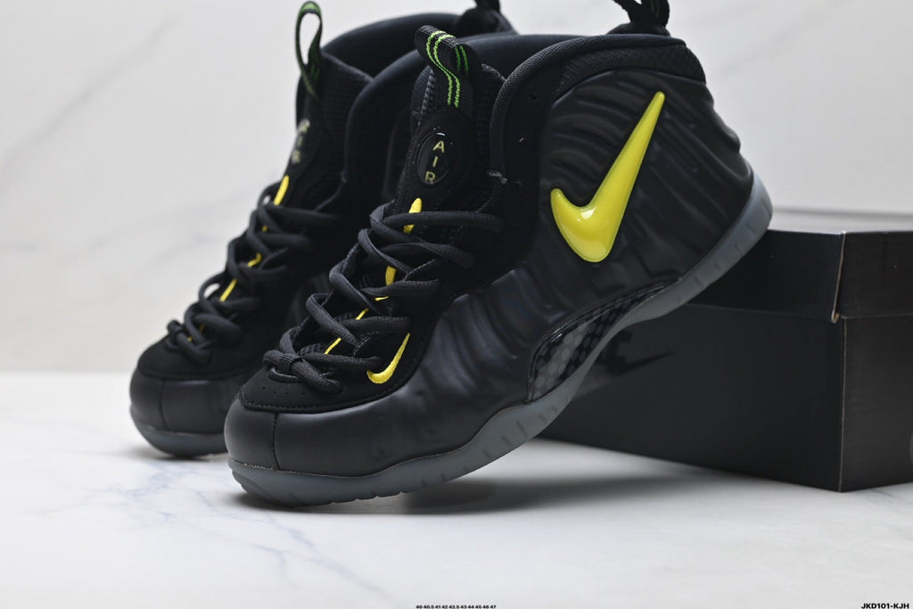 Nike Air Foamposite One Black Neon Sneakers in Yellow - product image from the listing.