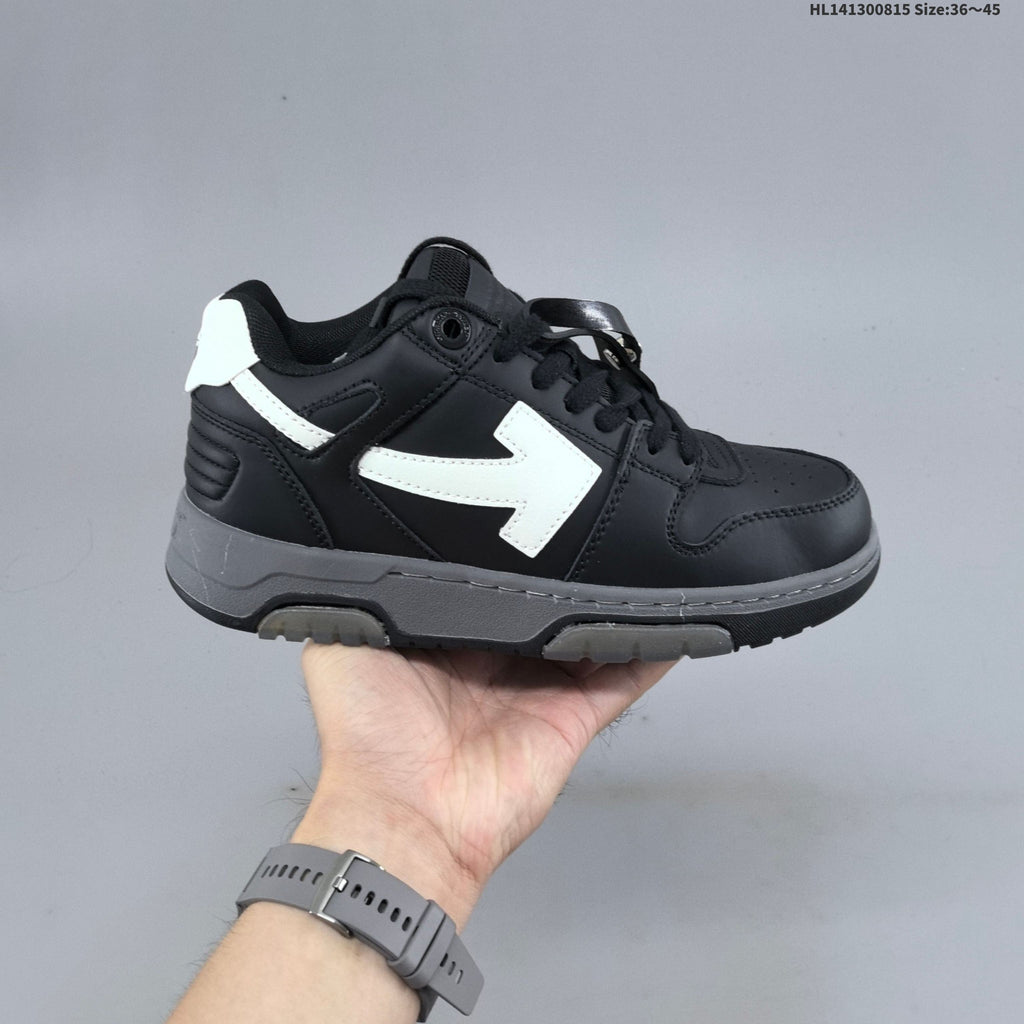 Black and White Off-White Arrows Low-Top Sneakers - product image from the listing.