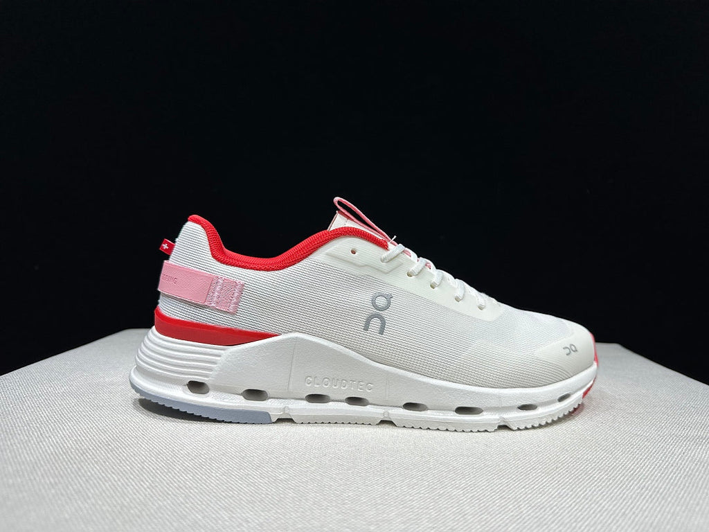 On Cloudnova Form 2 Sneakers in White and Red - product image from the listing.