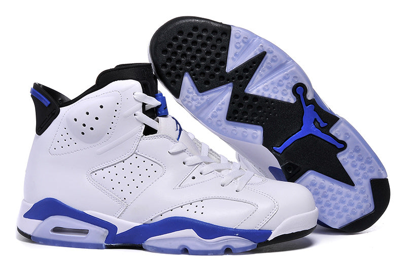 Air Jordan 6 High-Top Sneakers White and Blue - product image from the listing.