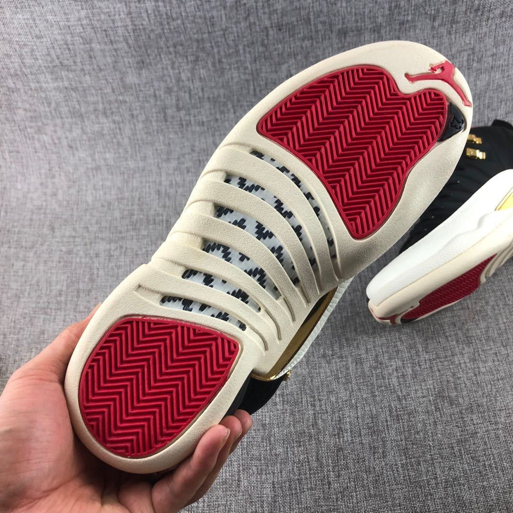 Air Jordan 12 CNY Patchwork High-Top Sneakers Black - product image from the listing.