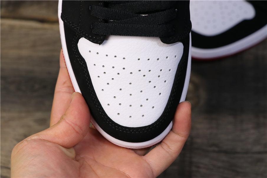 Air Jordan 1 Low Black Toe Red, Sneakers in White and Black - product image from the listing.