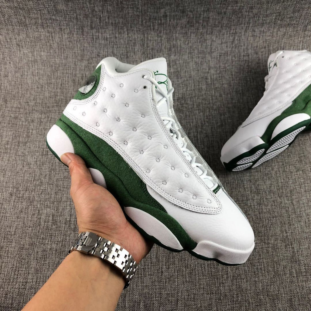 Air Jordan 13 Ray Allen PE White Green Sneakers - product image from the listing.