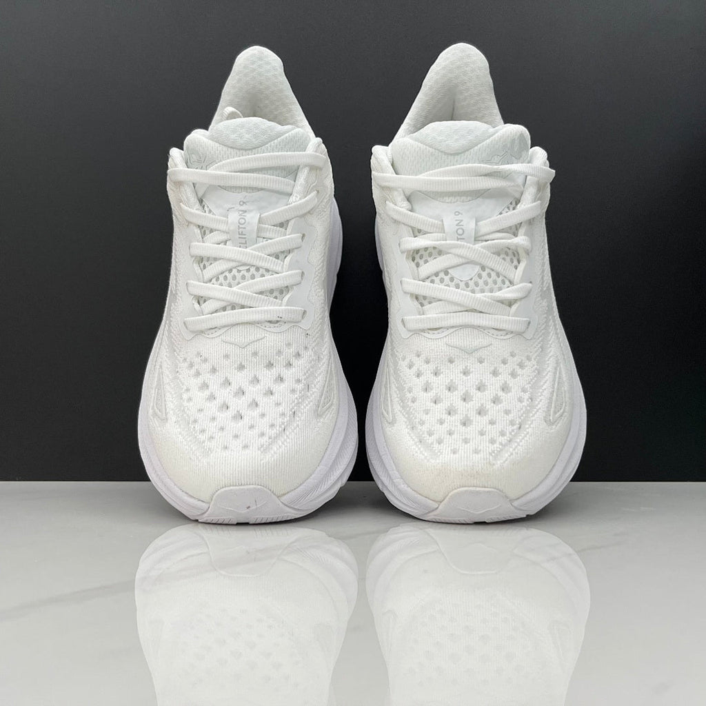 HOKA Clifton 9 Running Sneakers in White - product image from the listing.