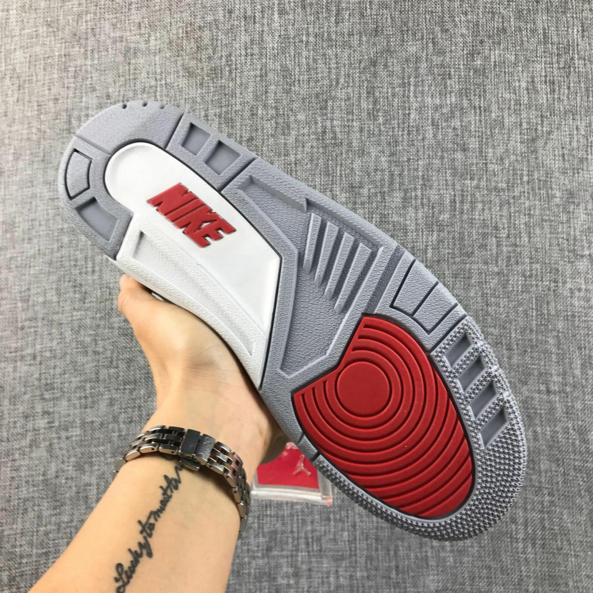 White Cement Sneakers - Air Jordan 3 Retro - product image from the listing.