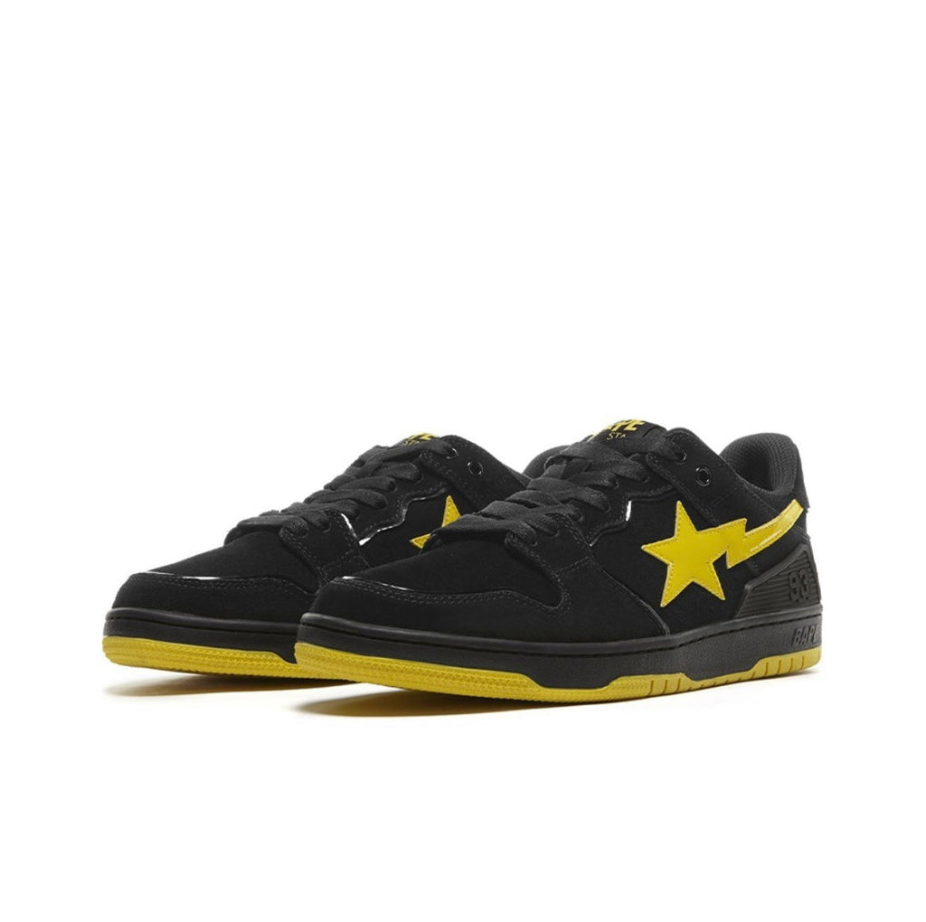 A Bathing Ape SK8 Sta Sneakers in Black Yellow - product image from the listing.