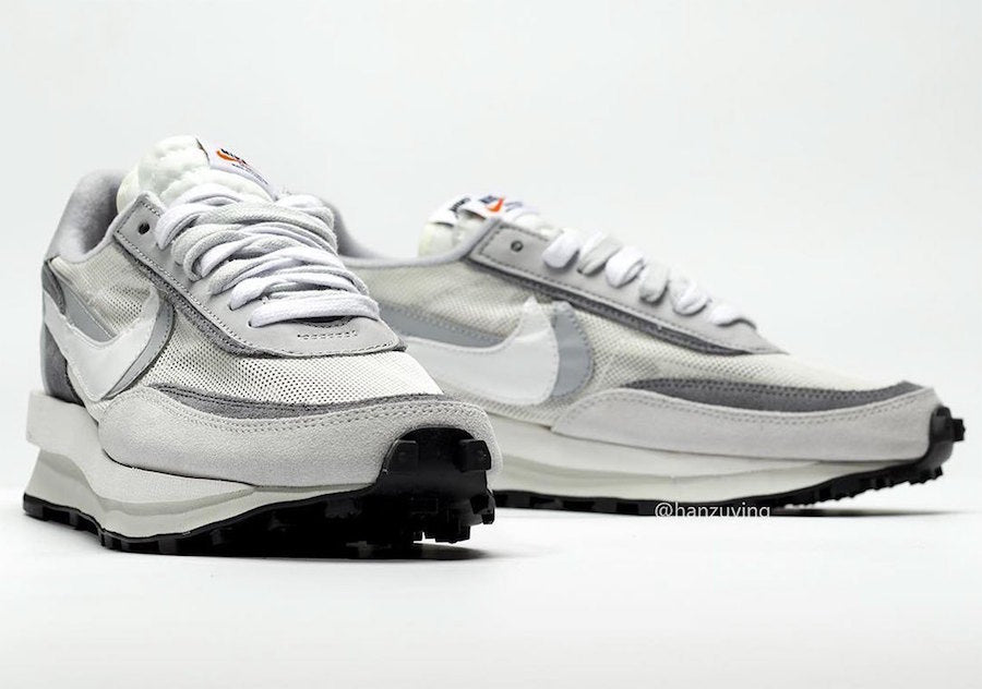 White and Grey Nike x sacai LDWaffle Sneakers BV0073-100 - product image from the listing.