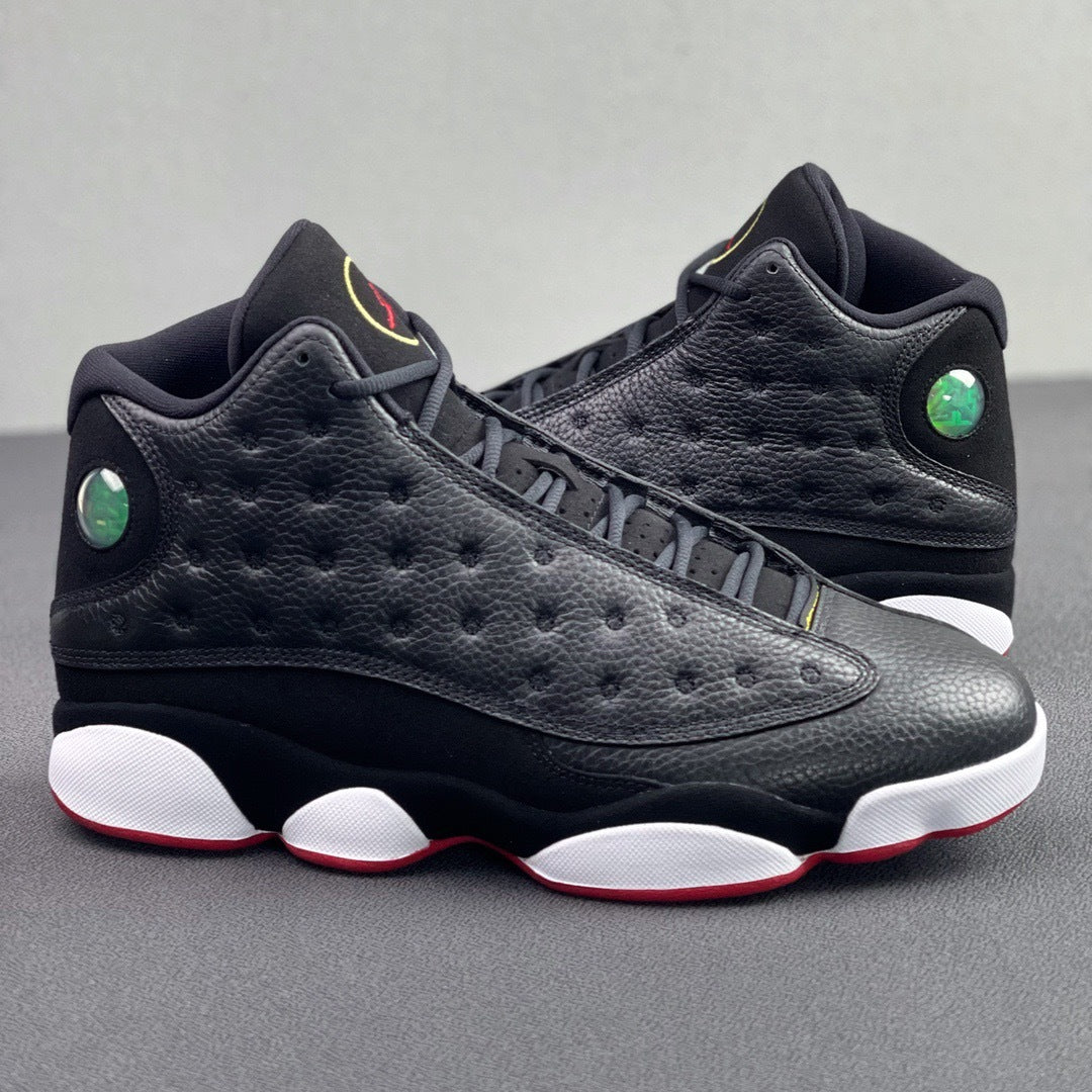Air Jordan 13 Playoffs Black Red High-Top Sneakers - product image from the listing.