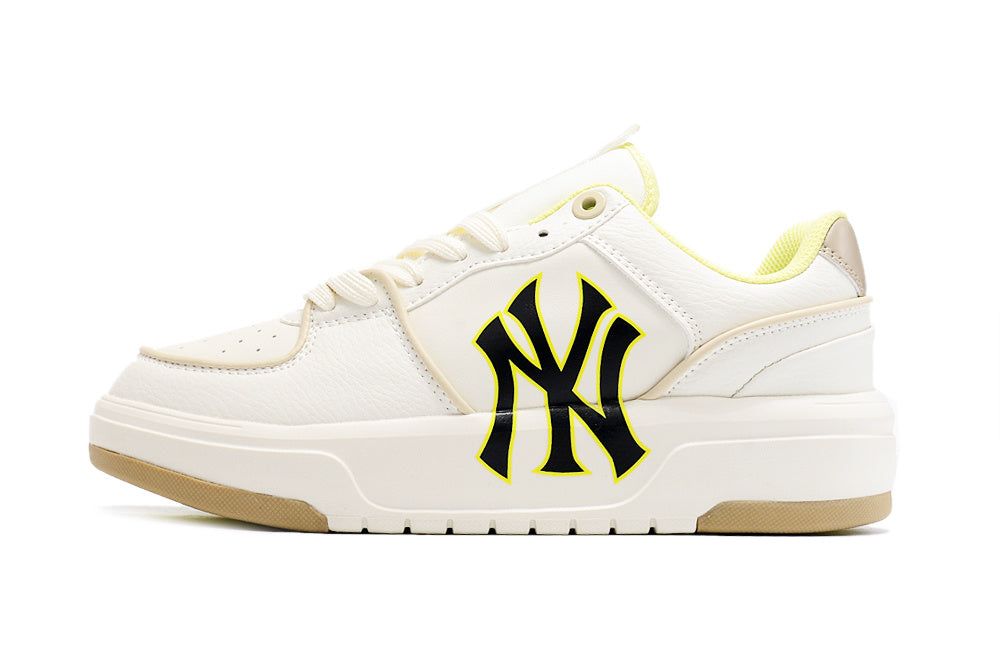 MLB Chunky Low-Top Sneakers in White and Neon in Yellow - product image from the listing.