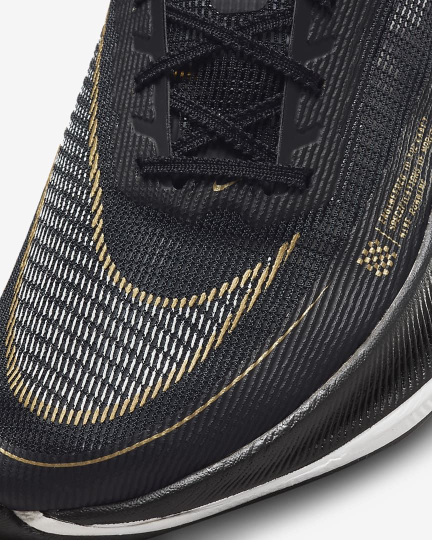 Nike ZoomX Vaporfly NEXT% 2 Running Shoes in Black Gold CU4111-001 - product image from the listing.