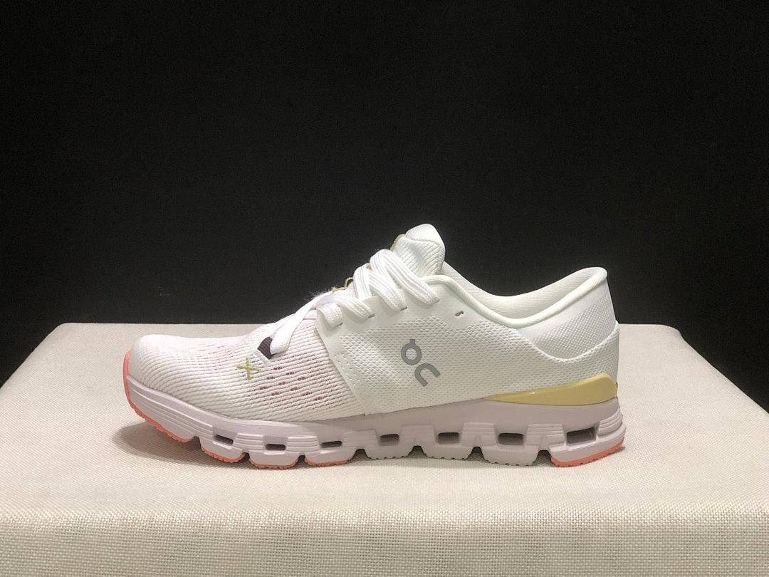 On Cloud X 4 Sneakers in White Yellow Pink - product image from the listing.
