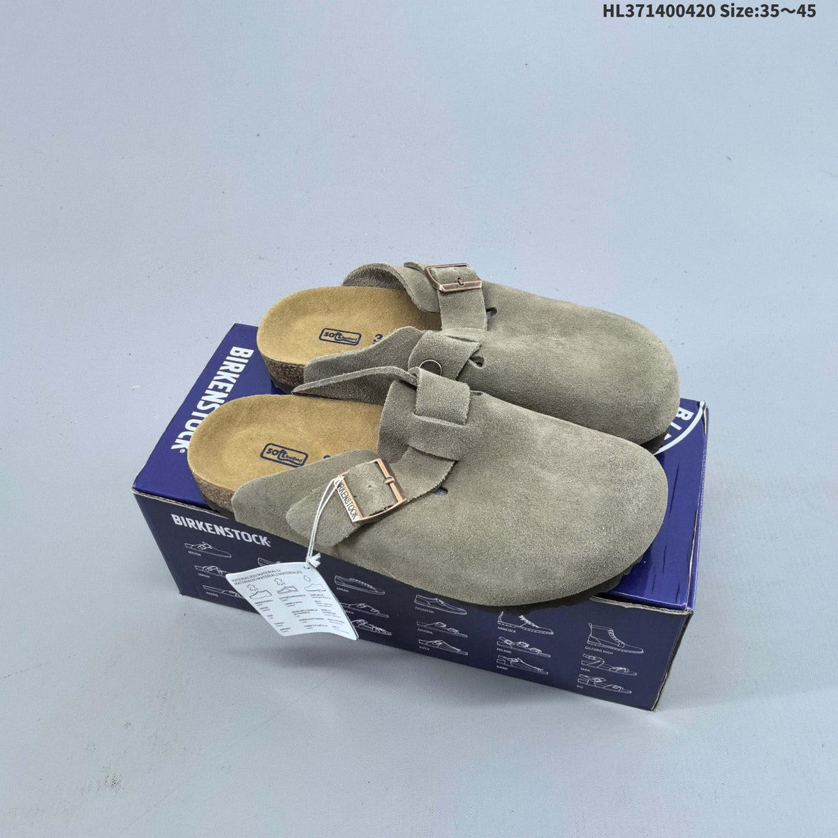 Boston VL Suede Clogs with Adjustable Buckle by Birkenstock - product image from the listing.
