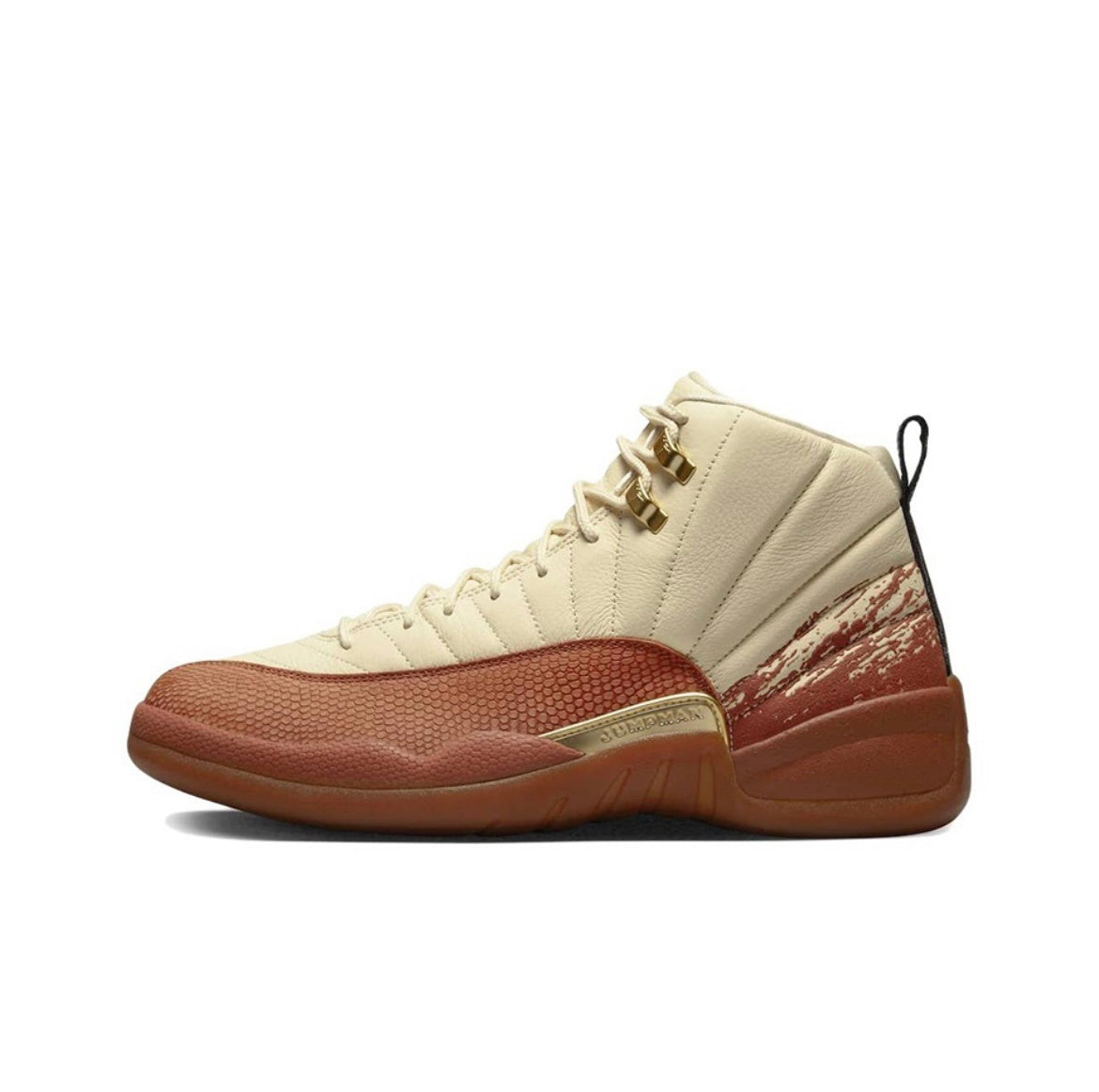 Jordan 12 Retro Eastside Golf Sneakers in Cream Brown DV1758-108 - product image from the listing.